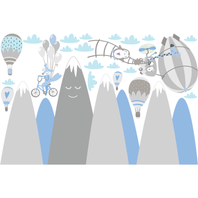 Ambiance-sticker Stickers enfant montagnes scandinaves animaux libres - Publicité Ambiance-sticker Stickers enfant montagnes scandinaves animaux libres - Publicité