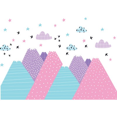 Ambiance-sticker Stickers enfant montagnes scandinaves natka - Publicité Ambiance-sticker Stickers enfant montagnes scandinaves natka - Publicité