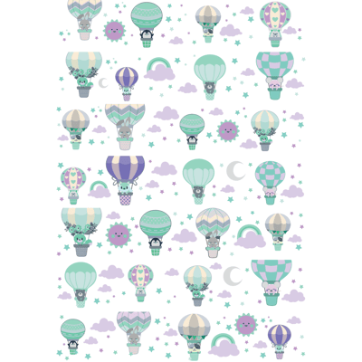 Ambiance-sticker Stickers frise chambre enfant animaux navigateurs dans le ciel - Publicité Ambiance-sticker Stickers frise chambre enfant animaux navigateurs dans le ciel - Publicité