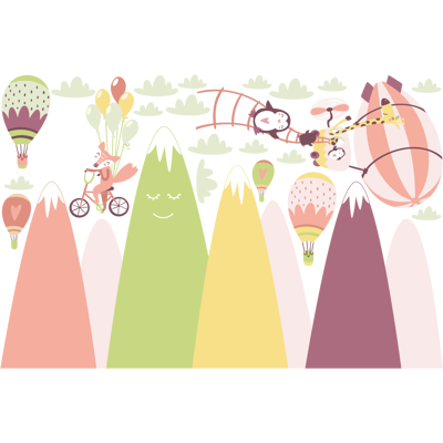 Ambiance-sticker Stickers montagnes scandinaves animaux fous dans les airs - Publicité Ambiance-sticker Stickers montagnes scandinaves animaux fous dans les airs - Publicité