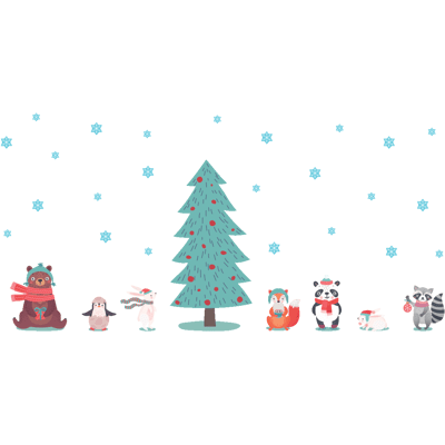 Ambiance-sticker Stickers Noël animaux scandinaves sous la neige - Publicité Ambiance-sticker Stickers Noël animaux scandinaves sous la neige - Publicité