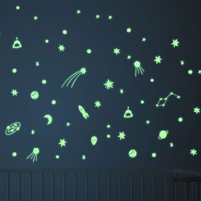 Ambiance-sticker Stickers phosphorescents la tête dans les astres - Publicité Ambiance-sticker Stickers phosphorescents la tête dans les astres - Publicité