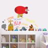 Ambiance-sticker Sticker embouteillage et dirigeable avec animaux rigolos