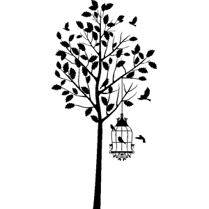 Ambiance-sticker Sticker cage d'oiseau sur un arbre