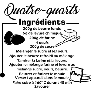 Ambiance-sticker Sticker citation recette Quatre-quarts