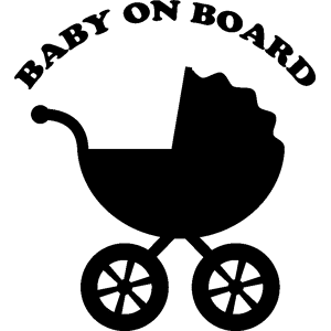 Ambiance-sticker Sticker Silhouette poussette Baby on board