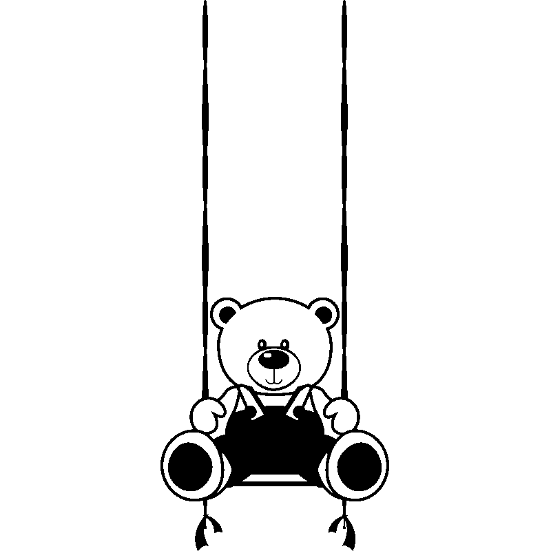 Ambiance-sticker Sticker ours sur une balançoire