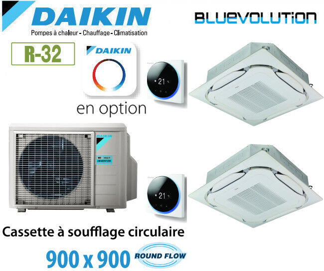 Notice d'utilisation, manuel d'utilisation et mode d'emploi Daikin Cassette 8 voies Round Flow 900 x 900 Bisplit 2MXM68A + 2 FCAG35B - R32   