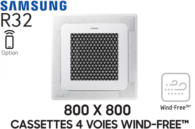 Notice d'utilisation, manuel d'utilisation et mode d'emploi Samsung Cassette 4 voies 800 X 800 Wind-Free AC100RN4DKG Monophasé   