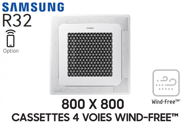 Notice d'utilisation, manuel d'utilisation et mode d'emploi Samsung Cassette 4 voies 800 X 800 Wind-Free AC140RN4DKG Monophasé   