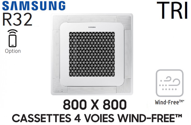 Notice d'utilisation, manuel d'utilisation et mode d'emploi Samsung Cassette 4 voies 800 X 800 Wind-Free AC100RN4DKG Triphasé   