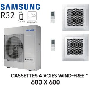 Samsung Cassette 4 voies 600x600 Wind-Free Bi-Split AJ100TXJ5KG + 2 AJ052TNNDKG