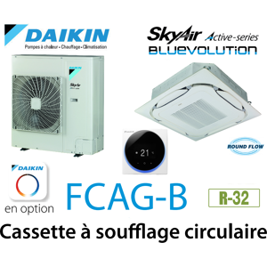 Daikin Cassette 8 voies «Round Flow» Active FCAG100B monophase