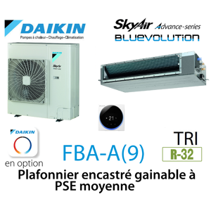 Daikin Plafonnier encastre gainable a PSE moyenne Advance FBA140A triphase