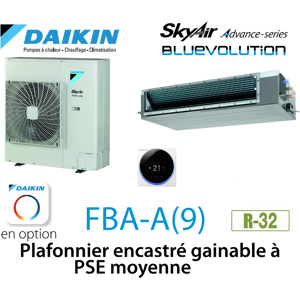 Daikin Plafonnier encastre gainable a PSE moyenne Advance FBA100A monophase