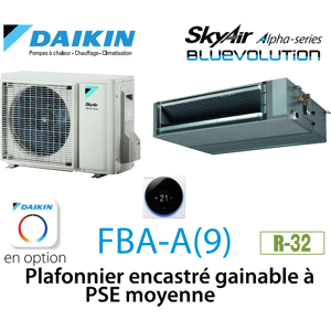 Daikin Plafonnier encastre gainable a PSE moyenne Alpha FBA35A9