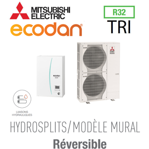 Mitsubishi Ecodan reversible HYDROSPLIT MURAL R32 ERPX-VM2D + PUZ-HWM140YHA