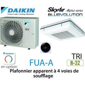 Daikin Plafonnier apparent a 4 voies de soufflage Alpha FUA100A triphase