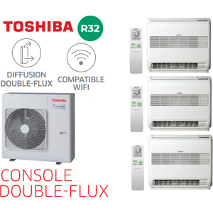 Toshiba CONSOLE DOUBLE-FLUX Tri-Split RAS-3M26G3AVG-E + 2 RAS-M07J2FVG-E + 1 RAS-B13J2FVG-E