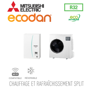 Mitsubishi Ecodan Réversible SPLIT HYDROBOX mural R32 ERSD-VM2D + SUZ-SWM100VA