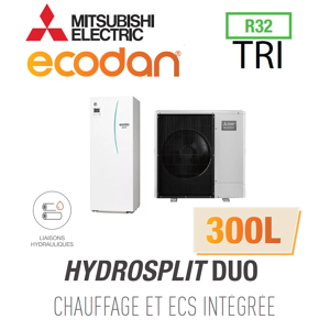 Mitsubishi Ecodan CHAUFFAGE SEUL HYDROSPLIT DUO 300L R32 EHPT30X-YM9ED + PUZ-WM85YAA