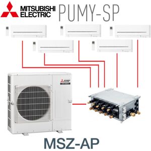 Mitsubishi 5-split PUMY-SP112VKM + 5 MSZ-AY25VGK