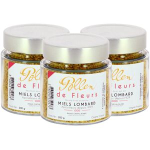 MIELS LOMBARD - Apiculteurs récoltants 3 x Pollen de Fleurs 200g Origine France