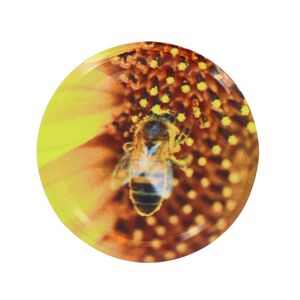 Apiculture.net - Matériel apicole français 740 capsules Twist Off Abeille / Fleur jaune TO82