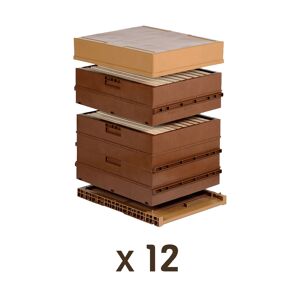 Apiculture.net - Materiel apicole francais Palette de 12 ruches Nicot Dadant 10 cadres (hausse & cadres files)