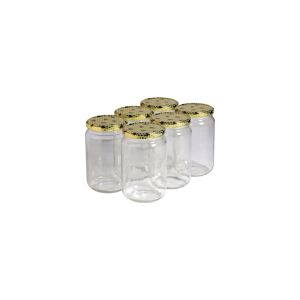 Apiculture.net - Materiel apicole francais 6 pots verre 1kg (750 ml) avec couvercles TO 82 - Alveoles Abeilles