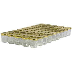 Apiculture.net - Materiel apicole francais 45 pots verre facettes 50 g (44 ml) avec couvercles TO 48 - Dore46.5 mm_T