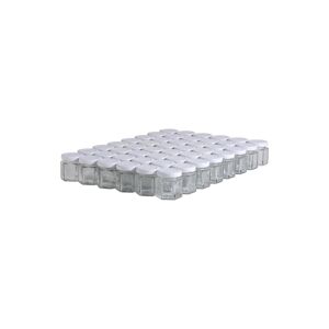 Apiculture.net - Materiel apicole francais 48 pots verre hexagonaux 50g (47 ml) avec couvercles TO 43 - Blanc