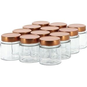 Apiculture.net - Materiel apicole francais 12 pots verre 400g Modernes avec couvercles TO 70 Deep - Cuivre