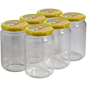 Apiculture.net - Materiel apicole francais 6 pots verre 1kg (750 ml) avec couvercles TO 82 - Ruche Miel