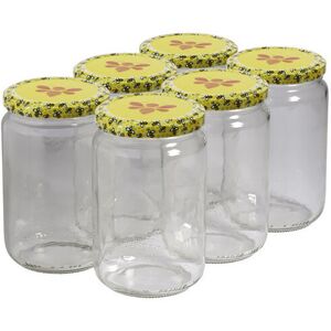 Apiculture.net - Materiel apicole francais 6 pots verre 1kg (750 ml) avec couvercles TO 82 - Essaim Abeille