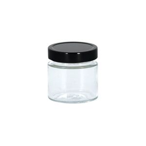 Apiculture.net - Materiel apicole francais 24 pots verre jupe haute 135ml avec couvercles TO 58 Deep - Noir