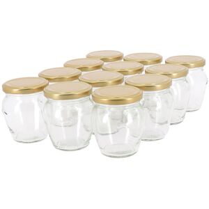 Apiculture.net - Materiel apicole francais 6 pots verre Orcio 400g (314 ml) TO 63 avec couvercles - Or