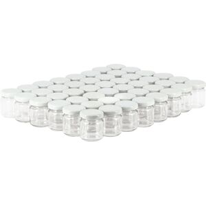 Apiculture.net - Materiel apicole francais 48 pots verre 50ml avec couvercles TO43 - Blanc