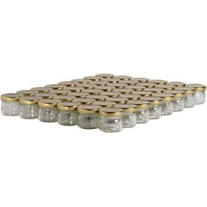 Apiculture.net - Matériel apicole français 48 pots verre 30g (32 ml) avec couvercles TO 43 - Doré