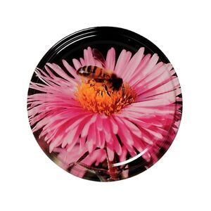 Apiculture.net - Matériel apicole français 750 couvercles Twist Off Fleur / Abeille TO 82