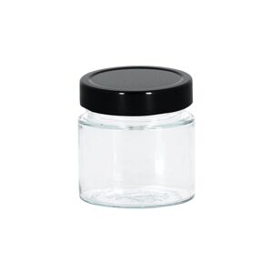 Apiculture.net - Matériel apicole français 12 pots verre 350g (262ml) Modernes avec couvercles TO 70 Deep - Noir