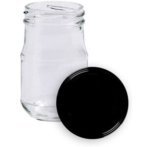 Apiculture.net - Matériel apicole français 35 pots verre Atlas 125g (106ml) avec couvercles TO48 - Noir