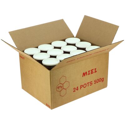 Apiculture.net - Matériel apicole français 25 cartons pour 24 pots de 500g en plastique - Publicité Apiculture.net - Matériel apicole français 25 cartons pour 24 pots de 500g en plastique - Publicité