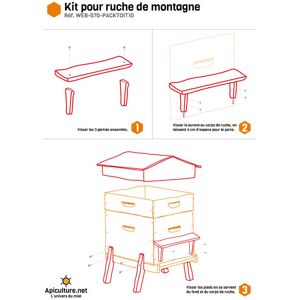 Ecoruche : Ruches Classiques en Bois Ruche chalet a tenons Dadant 12 cadres (hausse & cadres files)