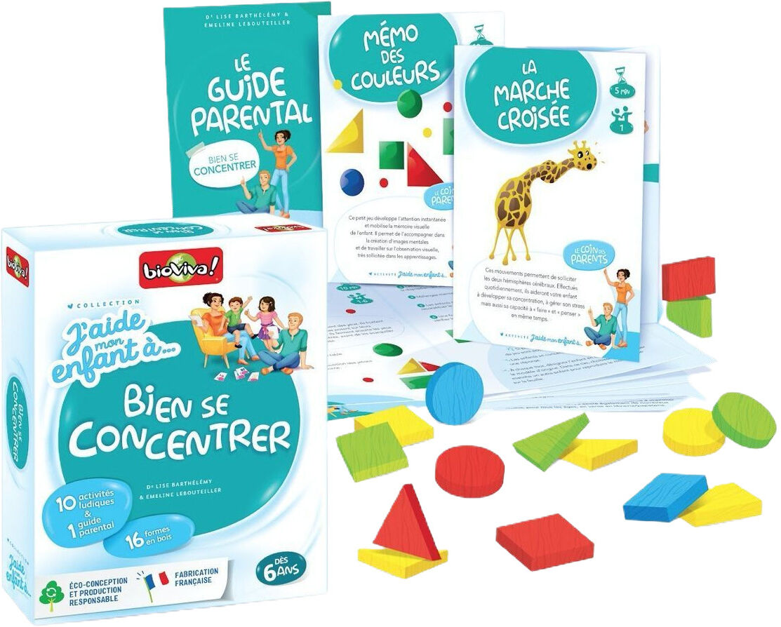 Bioviva - Jeux de Société Fabriqués en France J'aide mon enfant à... Bien se concentrer