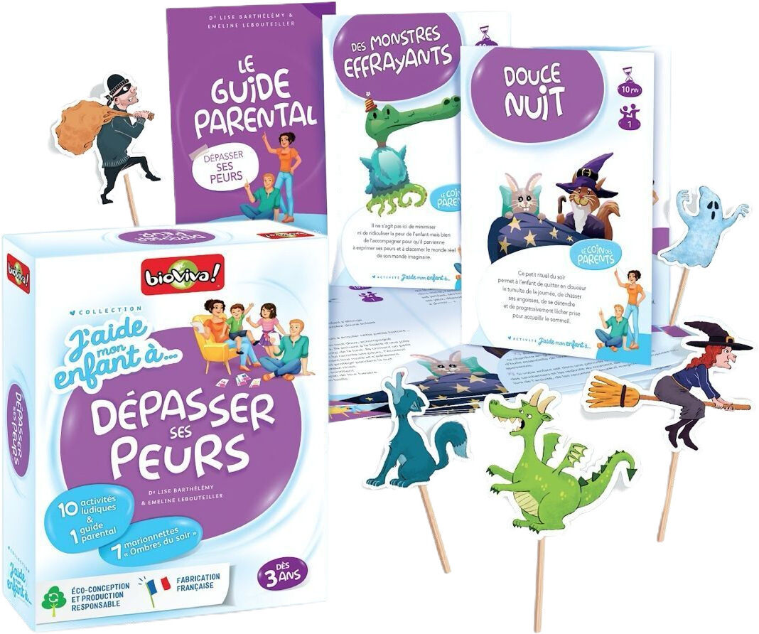 Bioviva - Jeux de Société Fabriqués en France J'aide mon enfant à... Dépasser ses peurs