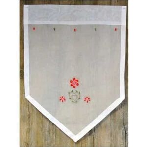 Paire de vitrage organdi blanc avec broderie romantique -