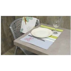 ATELIER DE LA DECO 2 Sets de table rayé avec grenouille - - Publicité ATELIER DE LA DECO 2 Sets de table rayé avec grenouille - - Publicité