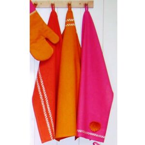 ATELIER DE LA DECO Ensemble de 3 Torchons aux couleurs provençales terre de sienne - - Publicité ATELIER DE LA DECO Ensemble de 3 Torchons aux couleurs provençales terre de sienne - - Publicité