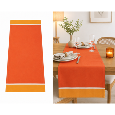 Douceur d'intérieur Chemin de table provençal ocre et rouille 40x150cm - - Publicité Douceur d'intérieur Chemin de table provençal ocre et rouille 40x150cm - - Publicité